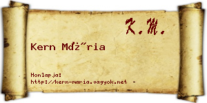 Kern Mária névjegykártya